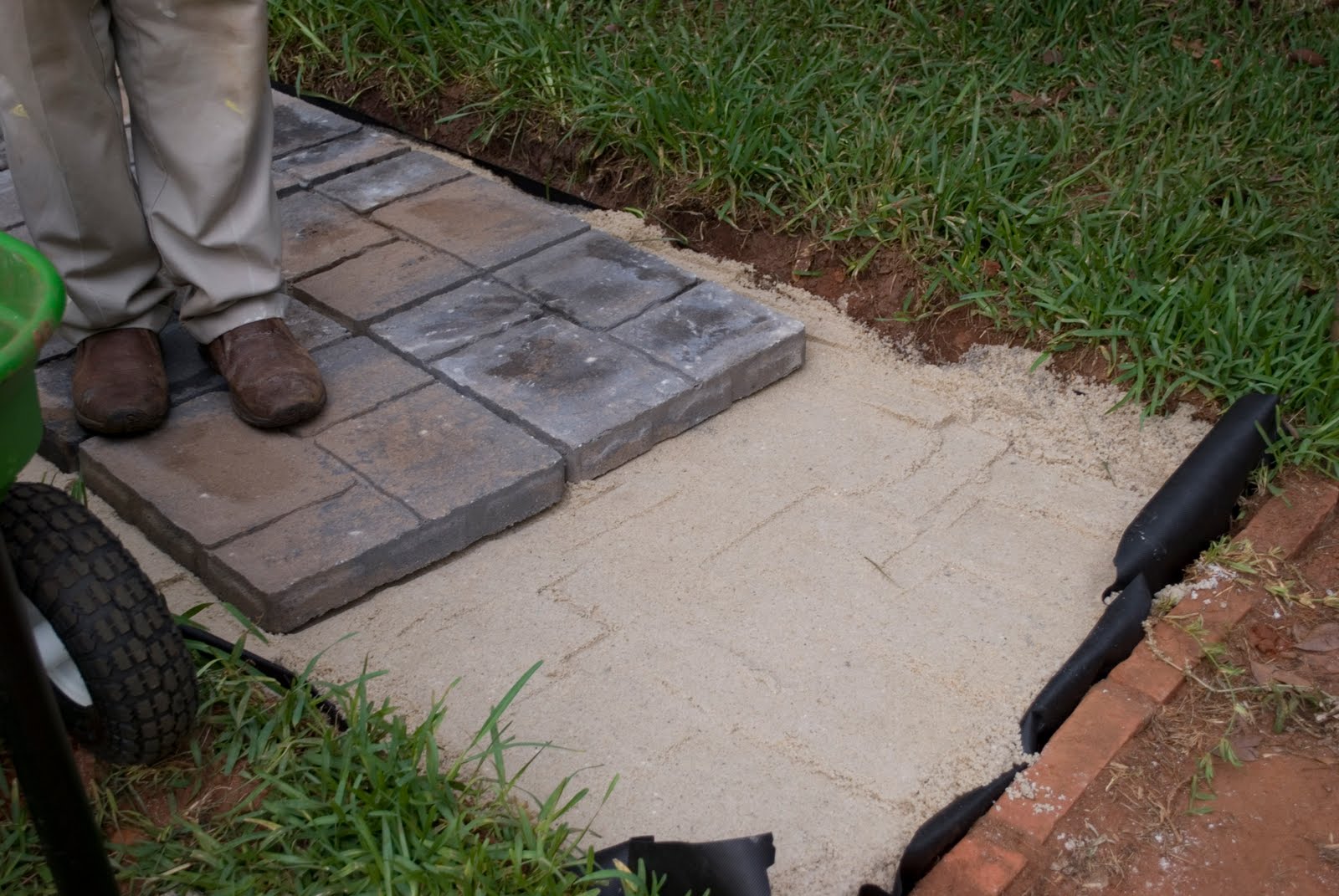 Pine Street Bungalow Digging + Base + Sand + Pavers = SIDEWALK