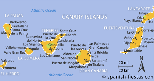 Kartta Kanariansaaret