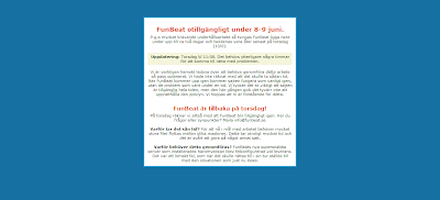 Funbeat - Tråkigt att Funbeat fortfarande ligger nere