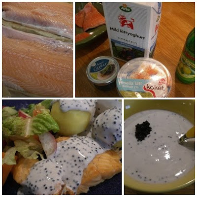 Lax.+potatis+och+svart+roms%C3%A5s - Lax, kokt potatis och svart romsås - och andra laxrätter