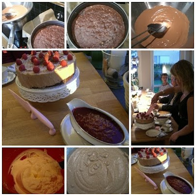 Mj%C3%B6lkchokladt%C3%A5rta+med+varma+hallon - Min goda mjölkchokladtårta med varma hallon