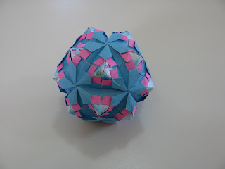 Tomoko Fuse Floral Origami Globes Pink and Blue Petals Type II