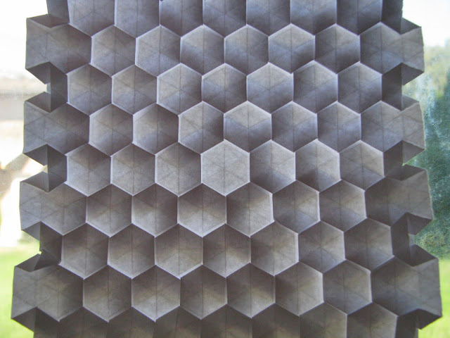 Eric Gjerde White Spread Hexagon Tessellation window lit reverse side