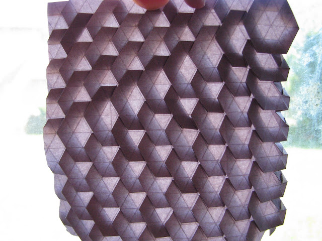Eric Gjerde Purple Spread Hexagon Tessellation window lit front