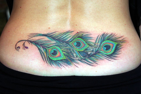 indian feather tattoos. Peacock Feather Tattoo Lower
