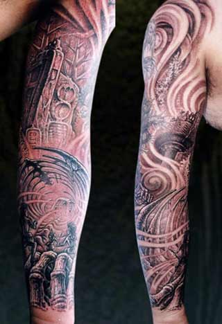 sleeve tattoo designs. full arm tattoo designs.