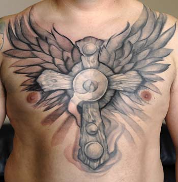 cool shoulder tattoo designs-cross tattoo,small love tattoo,angel wings