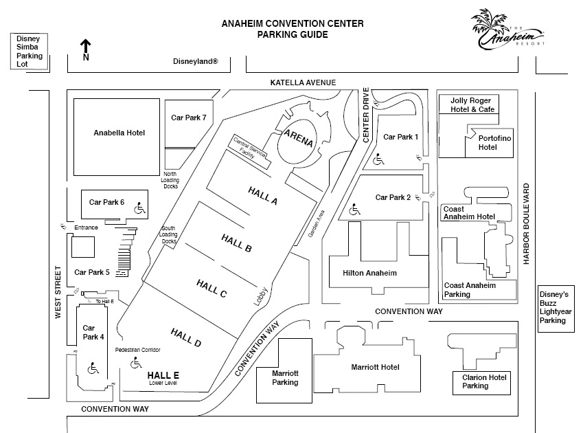 Friends of Jake go to Anaheim - Acc Parking Map