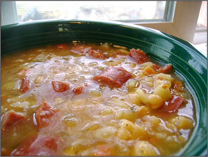 The Snack Box! Navy Bean Soup with Turkey Sausage