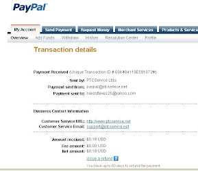 my 1st payment from Ptservice.net