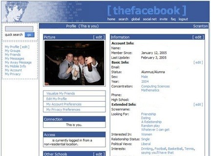 When did facebook began? Who is the founder of facebook?,First-Original-facebook