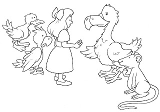 Desenhos Para Pintar Alice com papagaios