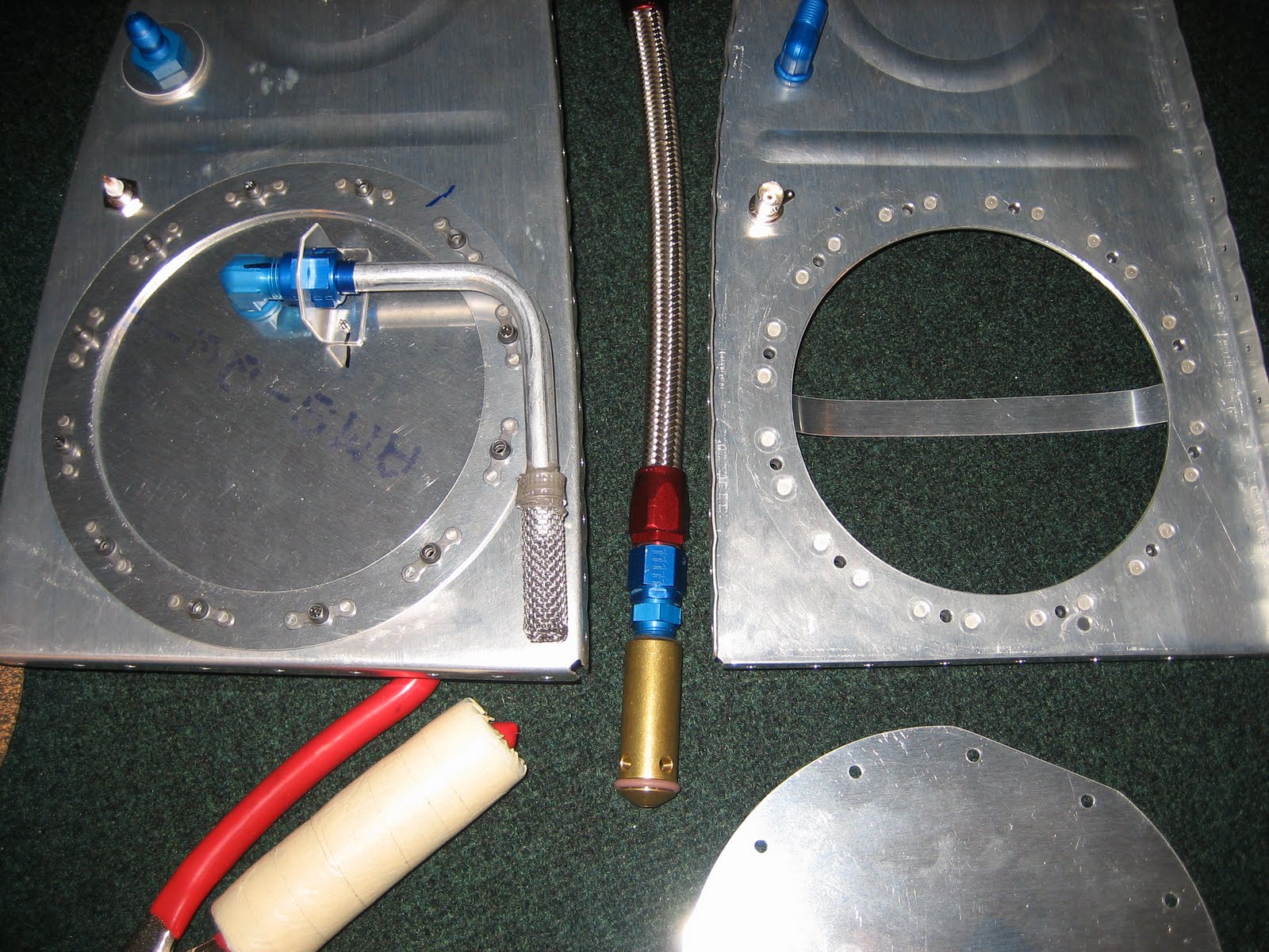 Chad and Bekah's RV-7: Tank End Ribs and Trap Door