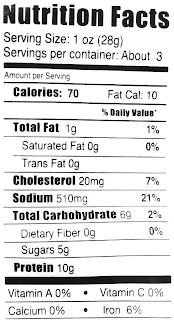 nutrition facts label