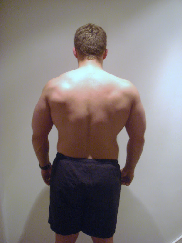 Julian — Back picture during Leangains — 208lbs