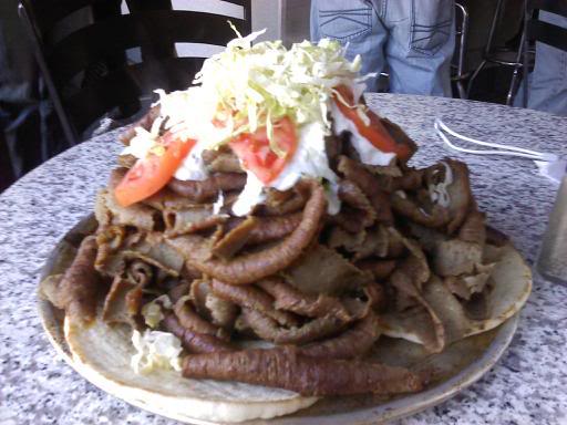 Plate full of Gyros meat