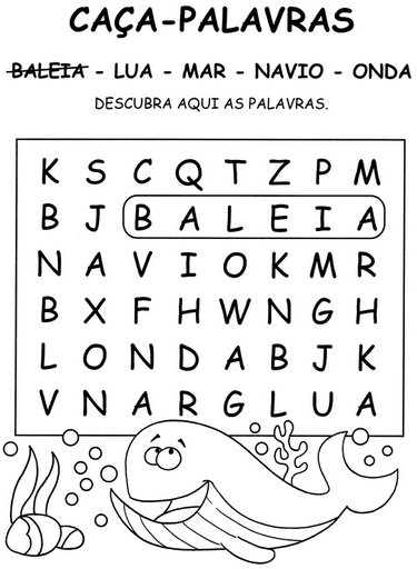 Atividades de alfabetização 1º Ano: Cruzadinha e Caça-palavras dos