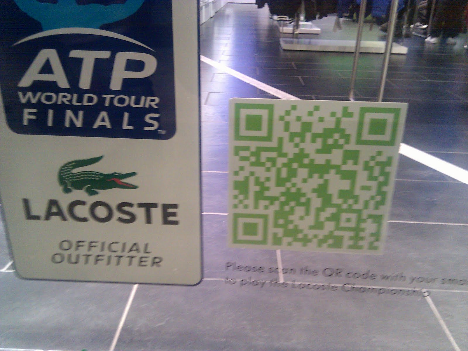 knoflook gras bubbel nick burcher: Lacoste store QR code window displays (pointing to Lacoste  Tennis game)