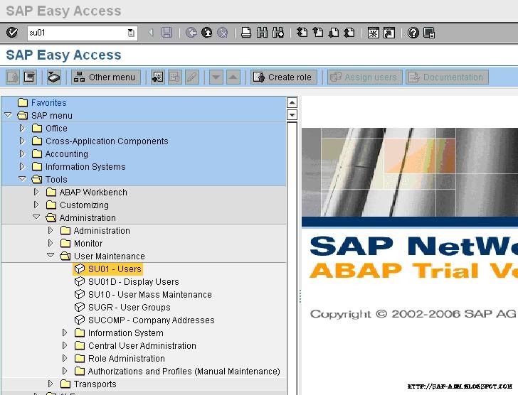 Crear un usuario en SAP Administración SAP