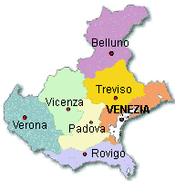 Mapa da Região do Vêneto