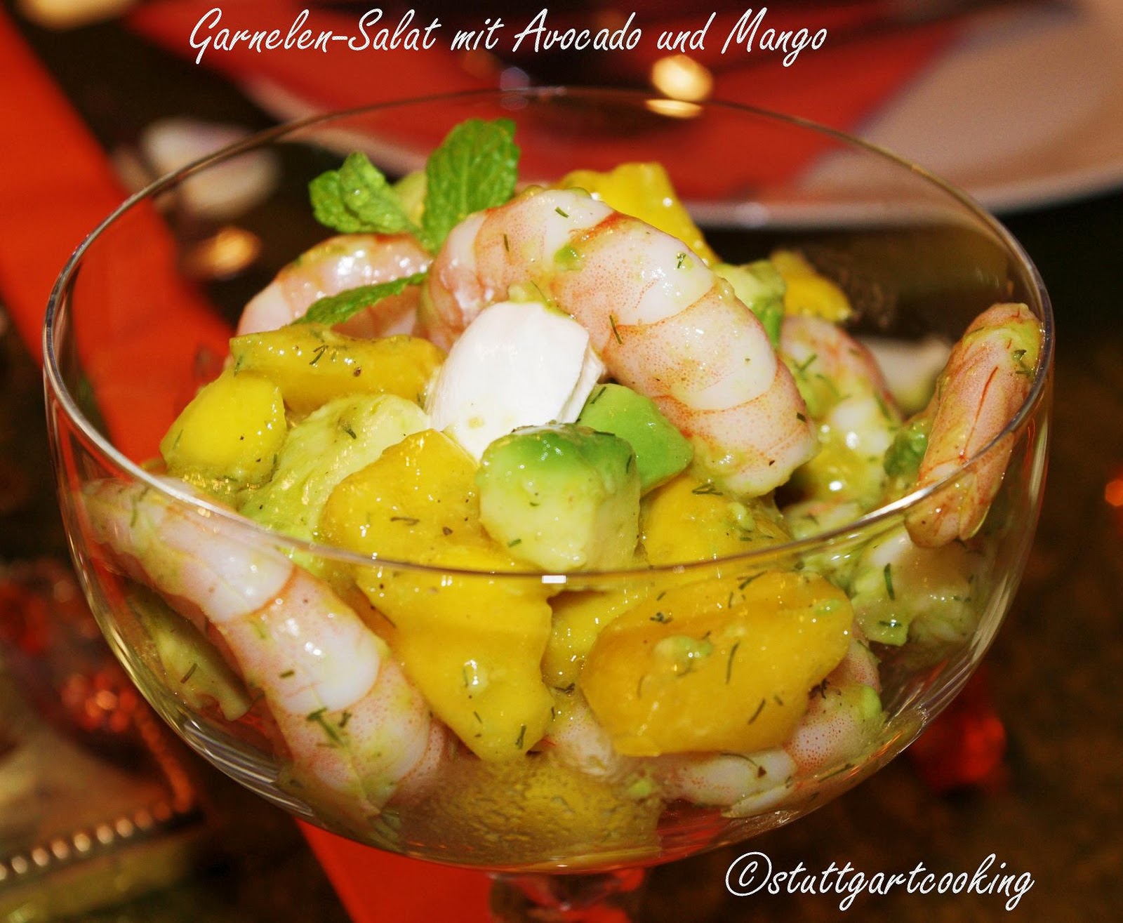 stuttgartcooking: Garnelen-Salat mit Avocado, Mango und frischer Minze