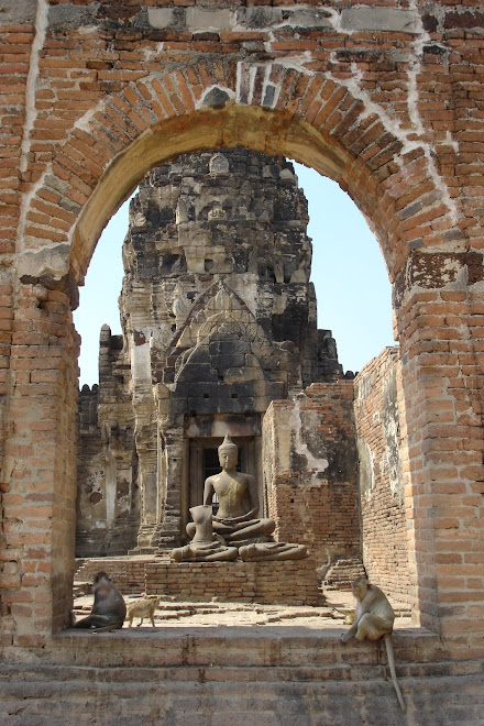 Communing with the monkeys at Phra Prang Sam Yot, Lopburi