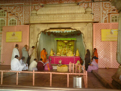 Lord Radha Govind giving darshan at the Govind Devji temple - Jaipur