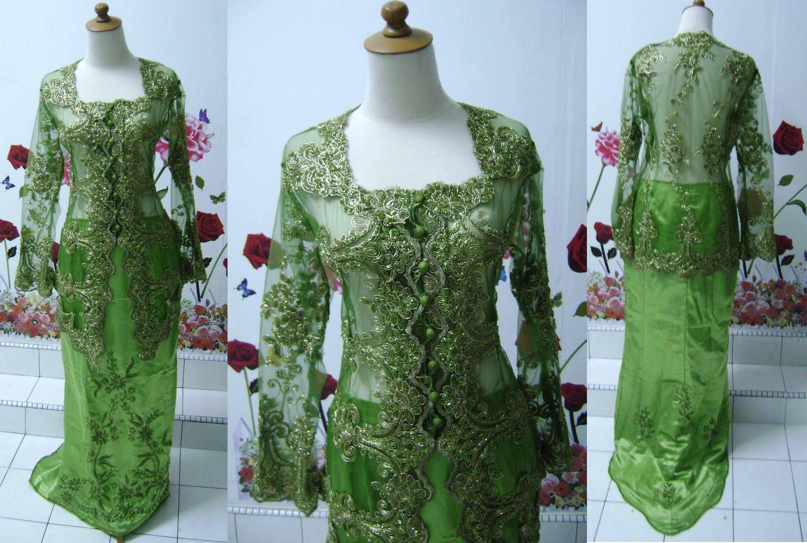 kebaya pernikahan simple saku di depan