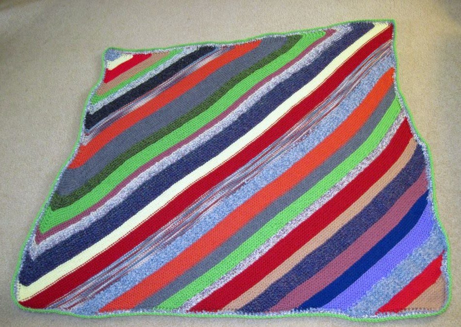 Bridge and Beyond Before Blocking a Knitted Afghan