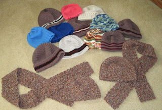 knit and crocheted hats and scarves for homeless