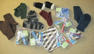 mittens and personal care packages