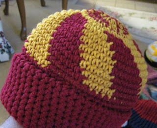 crocheted swirel hat