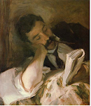 A reading man
