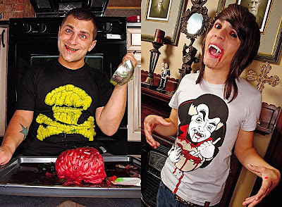 Johnny Cupcakes - Halloween Crossbones Brains and Dracula T-Shirt