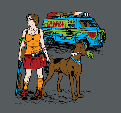 Threadless - We've Got Some Work To Do Now Scooby-Doo and Zombie Themed T-Shirt by Travis Pitts