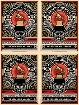 The 52nd Annual Grammy Awards Official Artwork by Shepard Fairey of OBEY Giant