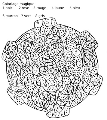 Maternelle: Coloriage magique : le chat et le papillon