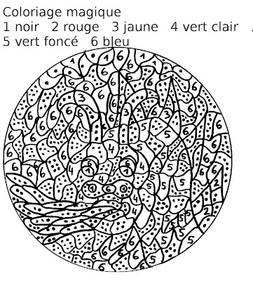 Maternelle: Coloriage magique, un dragon