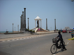 Gandhi statue on the beach