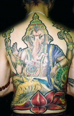 Elephant Tattoo Art on Back Girl