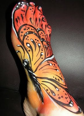 Butterfly Body Painting in Fashion Show