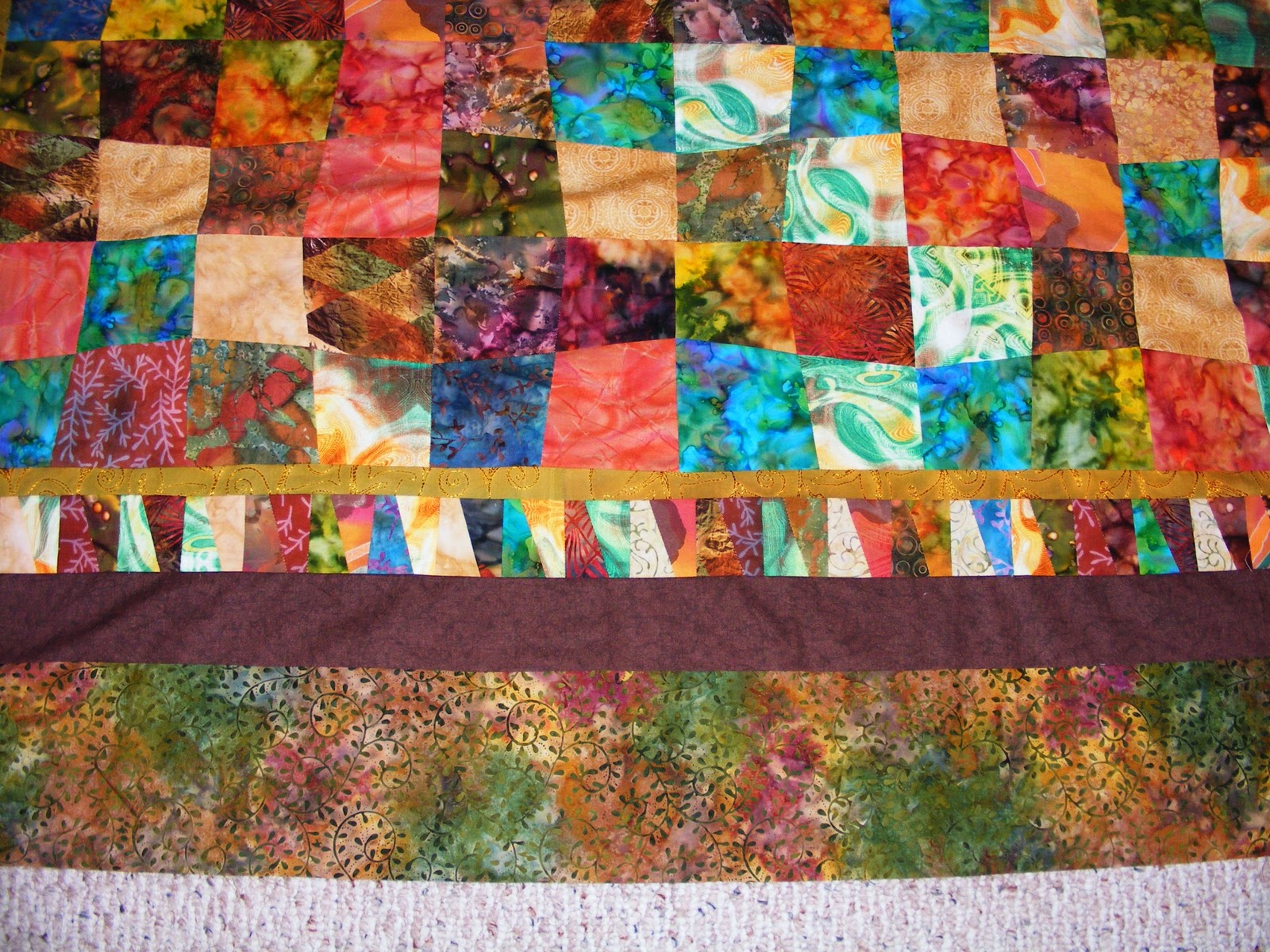 Coloradolady Ready For Quilting Brown Bag Quilt Project Quilt Top Finished