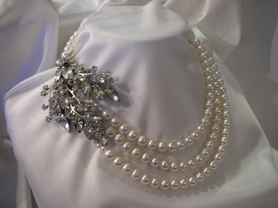 Everything But The Dress: Pearl & Vintage Crystal Necklaces