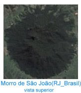 Vista superior do Vulcão extinto no Morro de São João no Rio de Janeiro - Brasil.