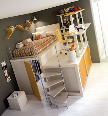 Teenage Room Design on Colorful Teenage Loft Bedrooms   Orange Jpg
