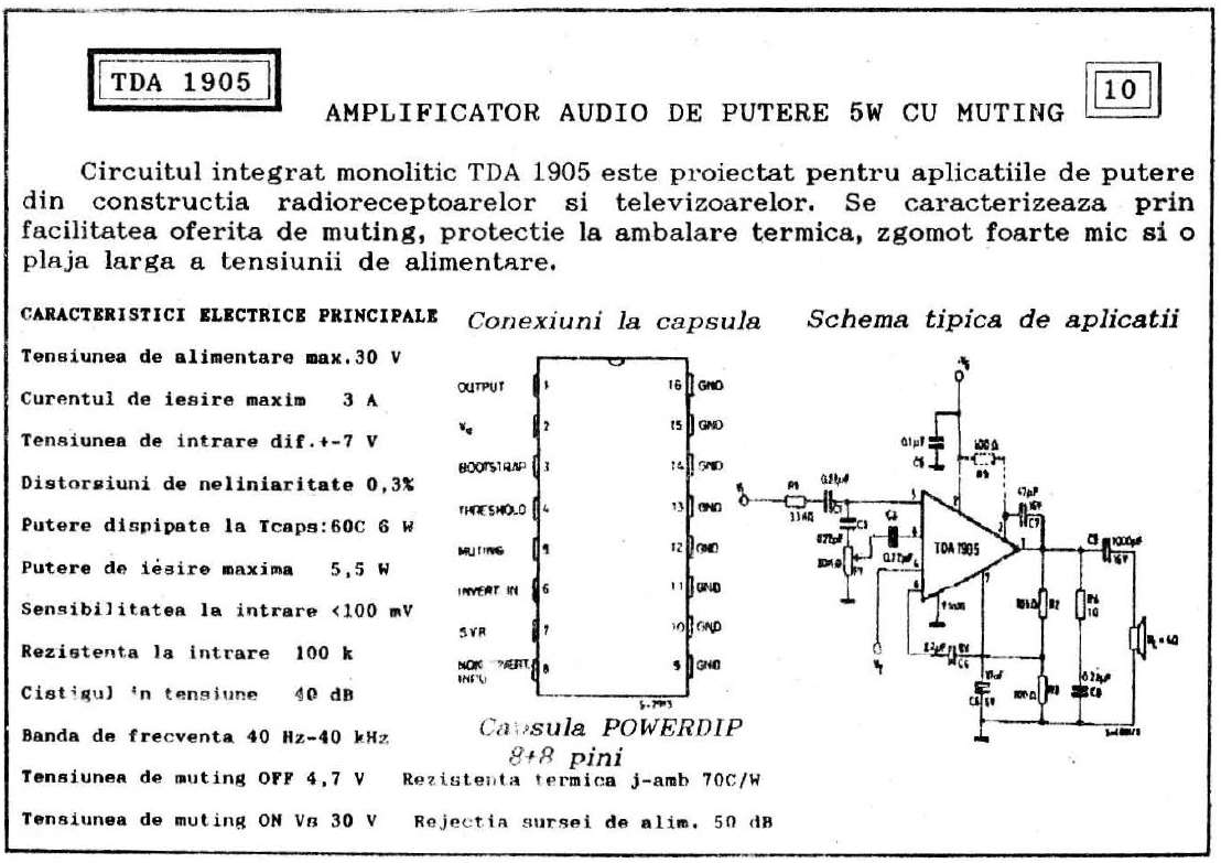 RO ELECTRONICA: AMPLIFICATOR AUDIO CU TDA 1905 / AUDIO AMPLIFIER WITH ...