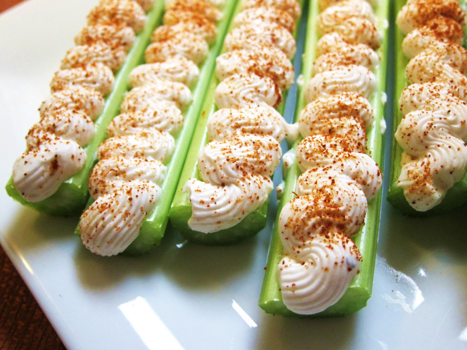 Garlic and Sea Salt Stuffed Celery