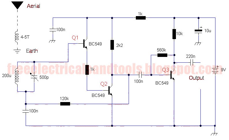 AM Receiver Circuit Using Transistor | Circuit Schematic Diagram