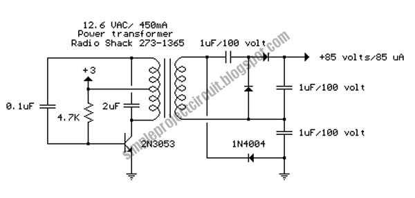 simple project electronic circuit: Simple DC to DC Converter Circuit