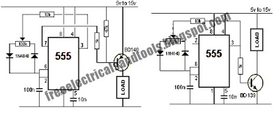 Free Schematic Diagram: 555 IC PWM Controller Circuit: Grounded and